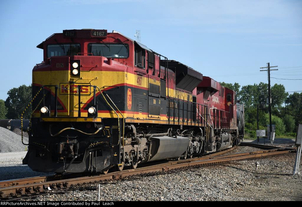 Southbound manifest comes out of the yard